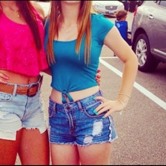 Charlotte Russe Tops - Turquoise crop top